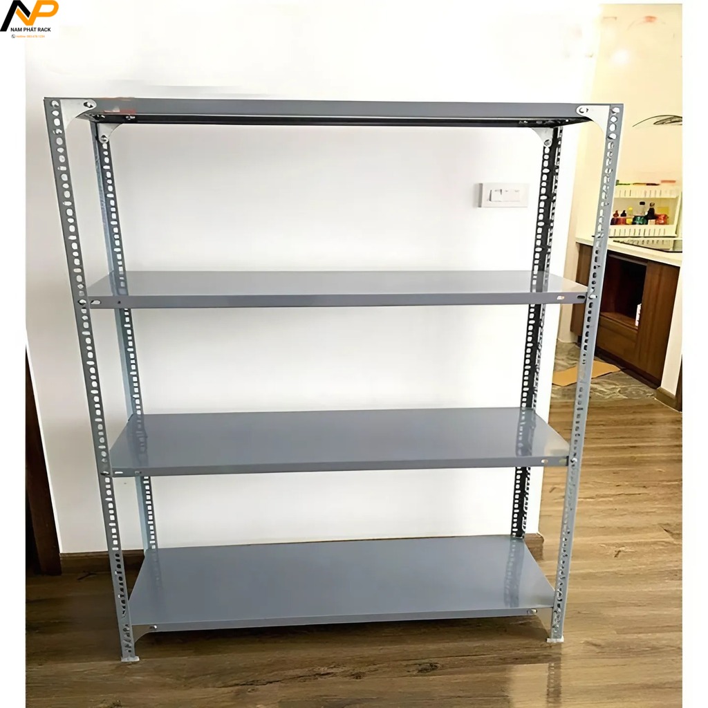 Kệ Sắt V Lỗ 4 tầng: Cao 1.5m, dài 1m, rộng 0.4m