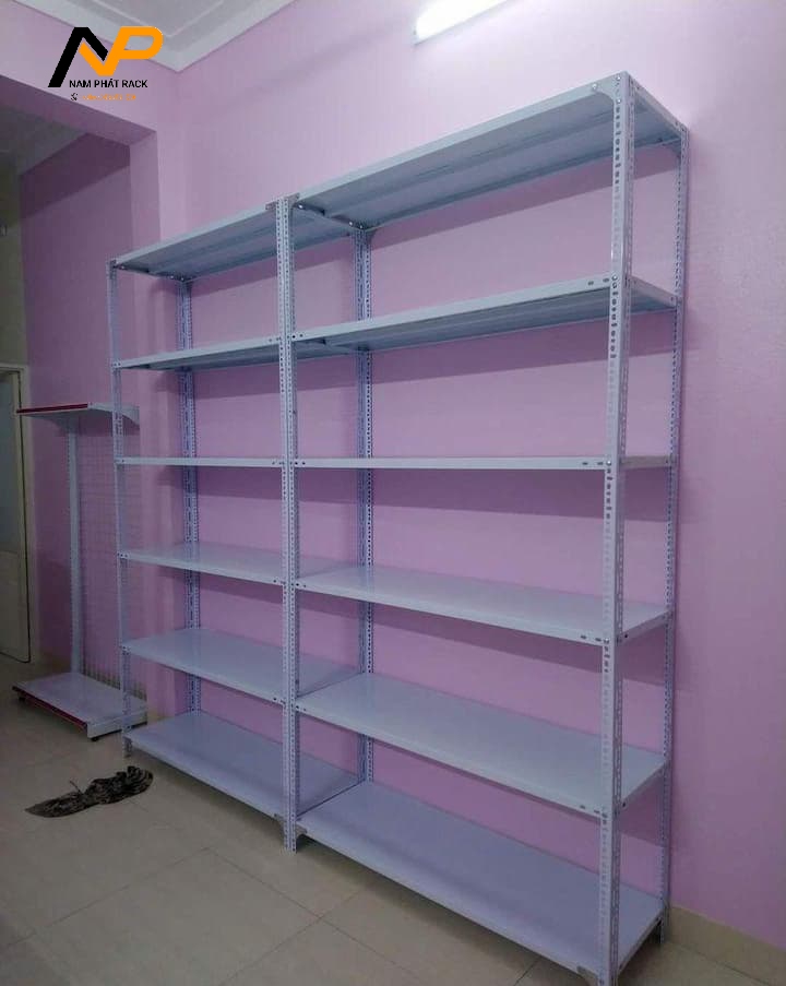 Kệ sắt v lỗ 6 tầng hồng
