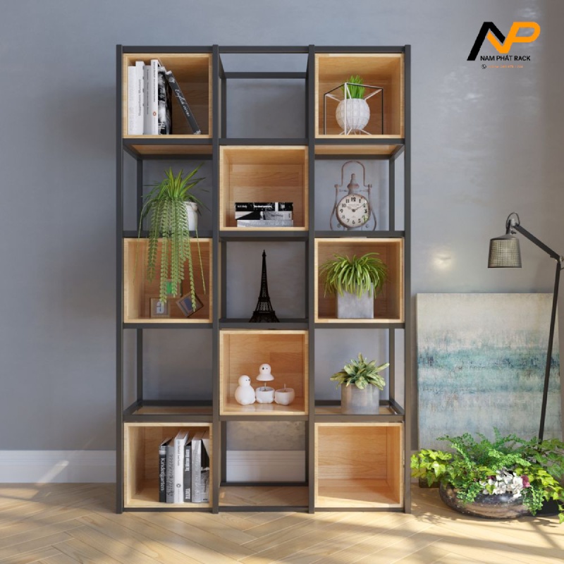 Kệ sắt trang trí ô vuông 3