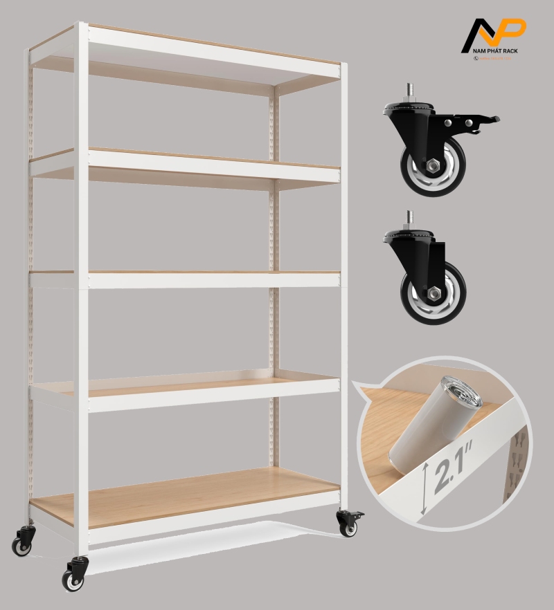 Kệ sắt v lỗ có bánh xe đa năng Kệ sắt v lỗ có bánh xe đa năng