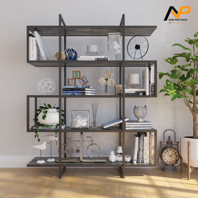 Mẫu kệ sắt trang trí trắng