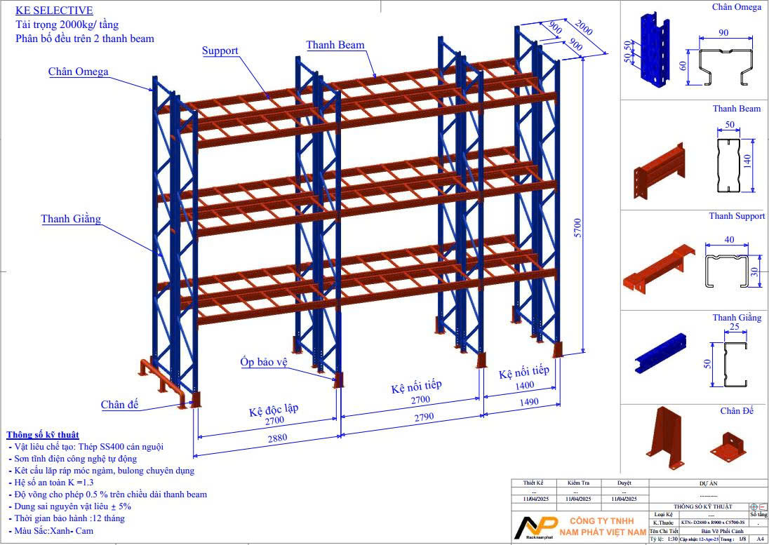 Kệ Double Deep 1,2,3 tầng tải trọng nặng