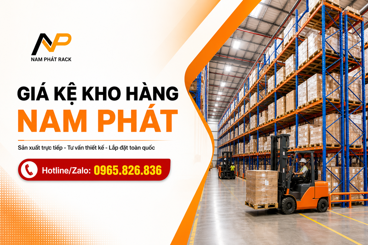 Nam Phát Rack - Giá kệ kho hàng banner cao